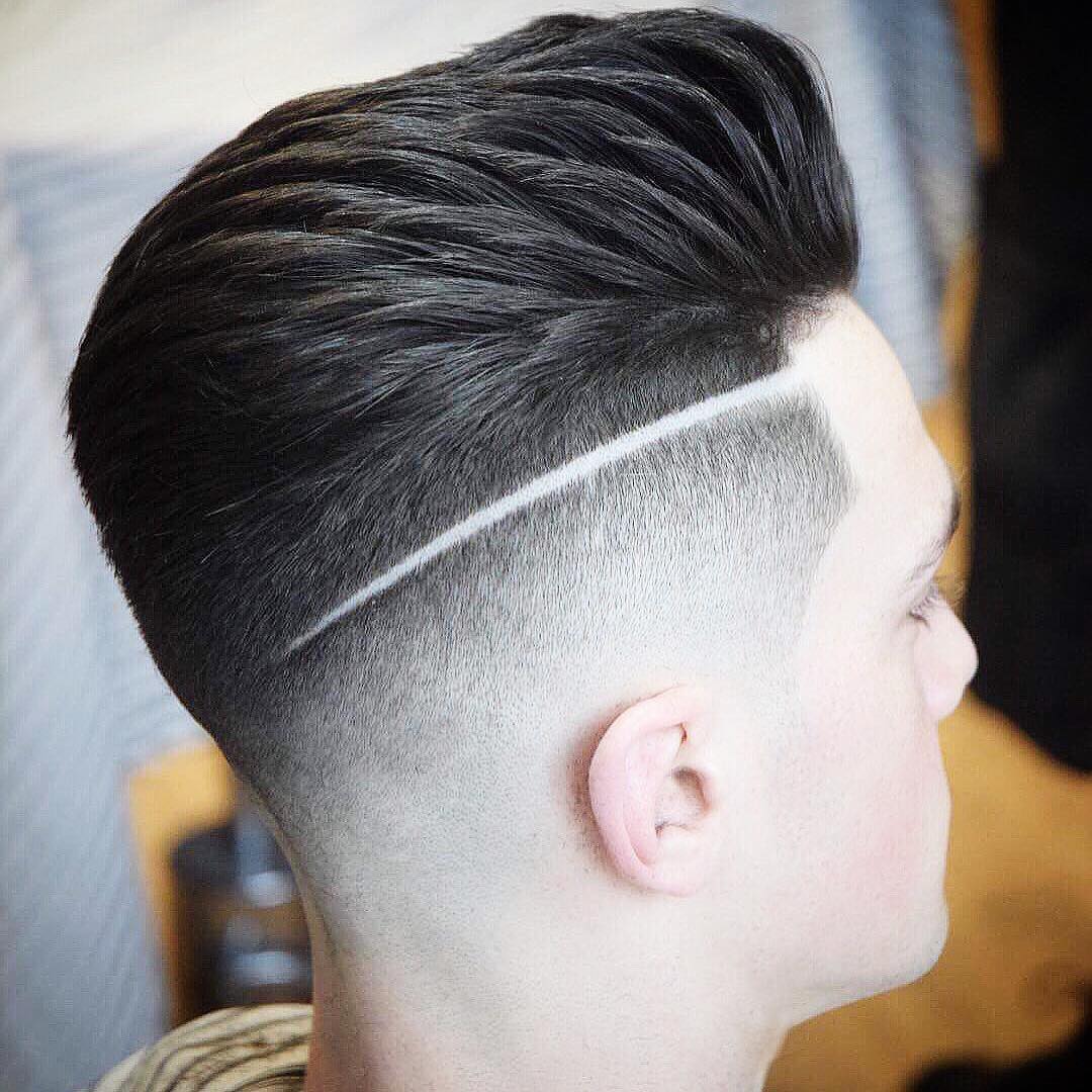 Medium length hair and fade 