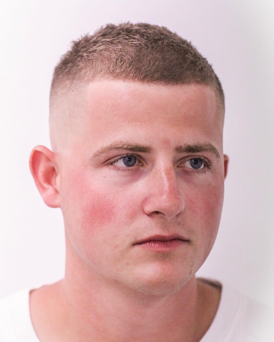 Military haircut and high fade