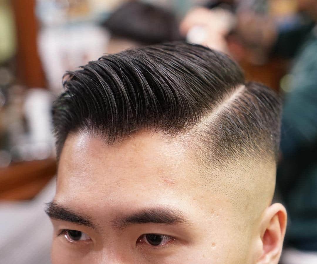 Nice Asian Male Fade Haircut for Rounded Face