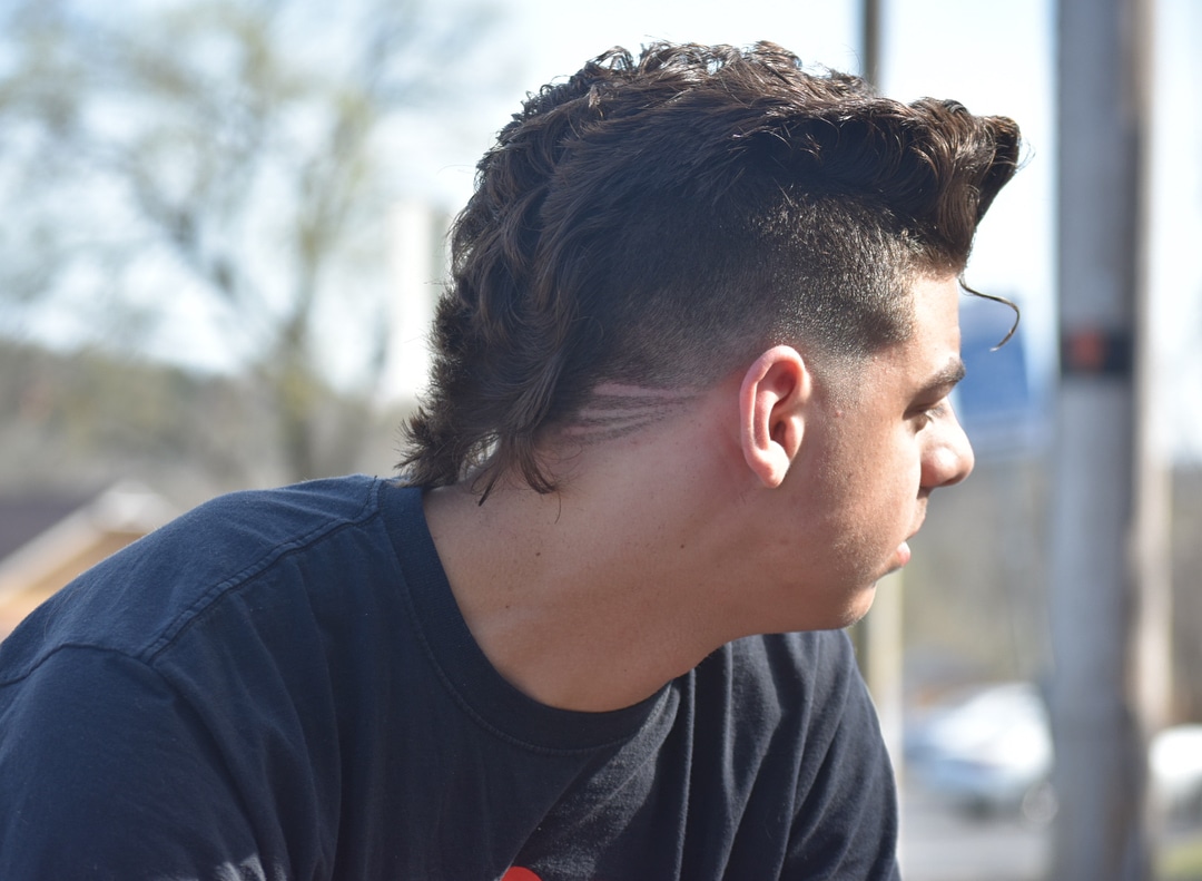 Pompadour mohawk mullet