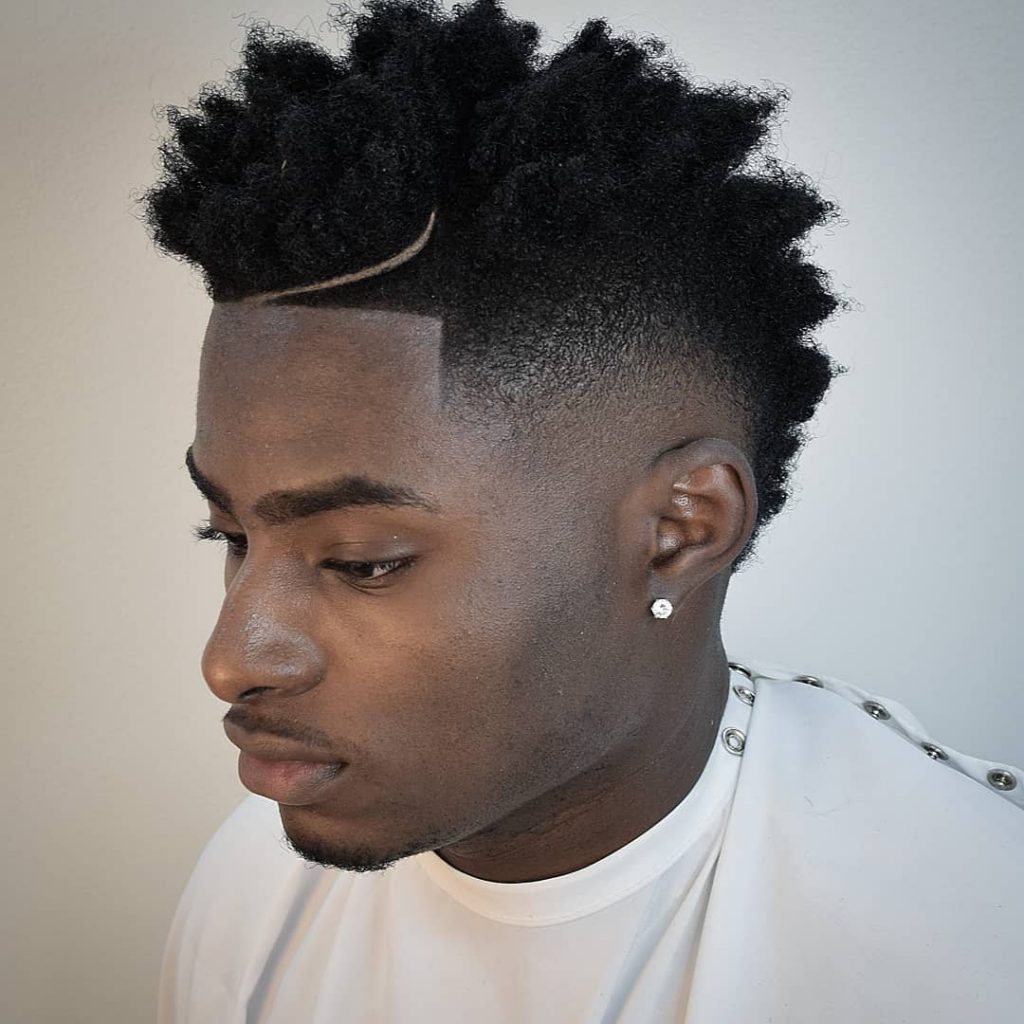 black fade mohawk haircut