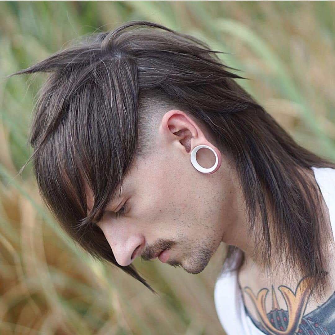 Long textured mullet haircut