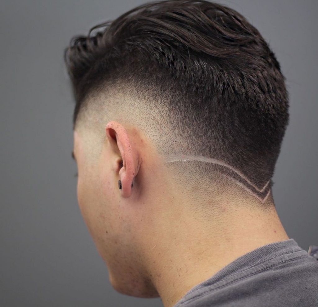 V neckline hair design
