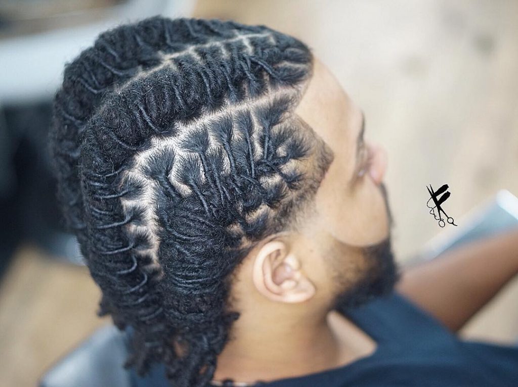 cool microdread braids for men