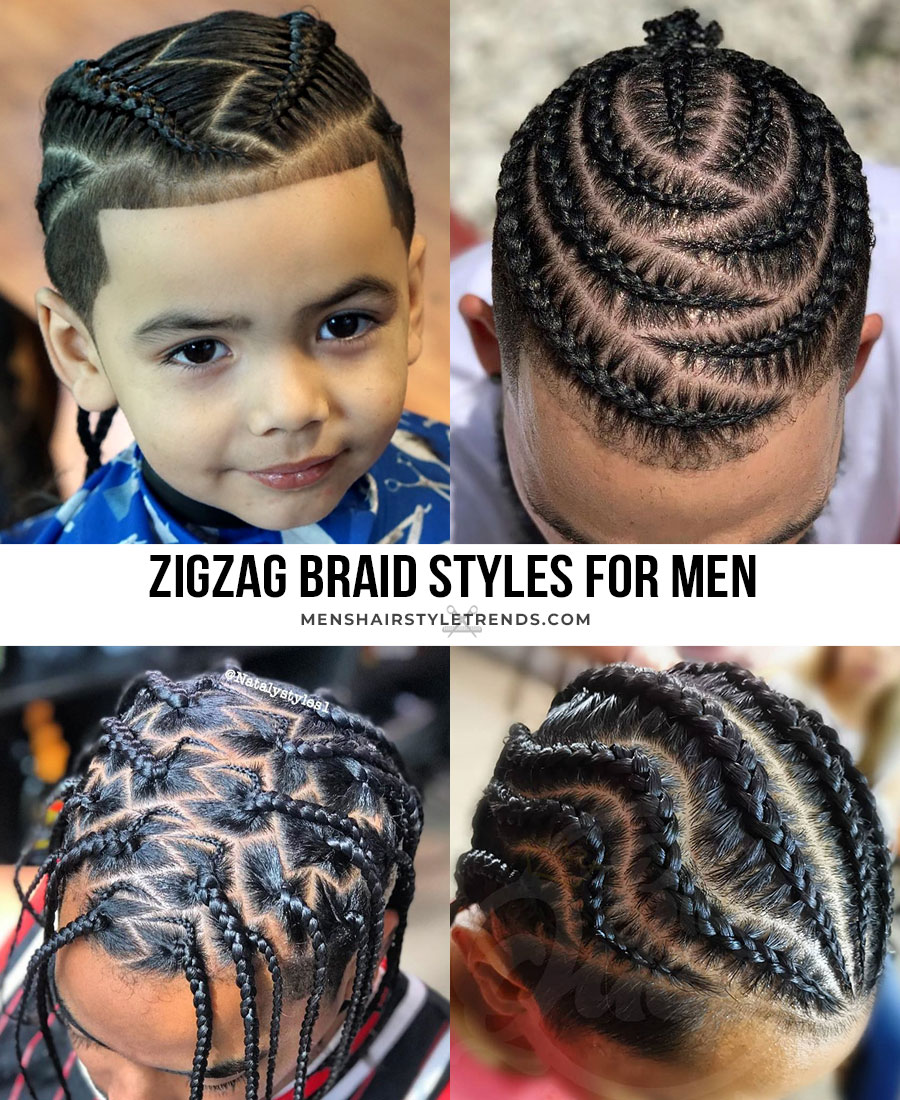 zig zag braid styles for men