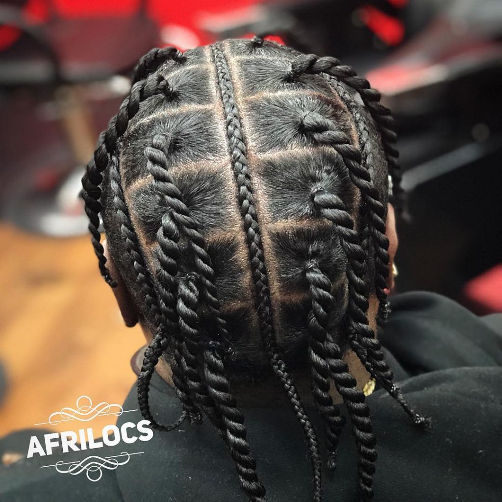 twisted box braid styles for men