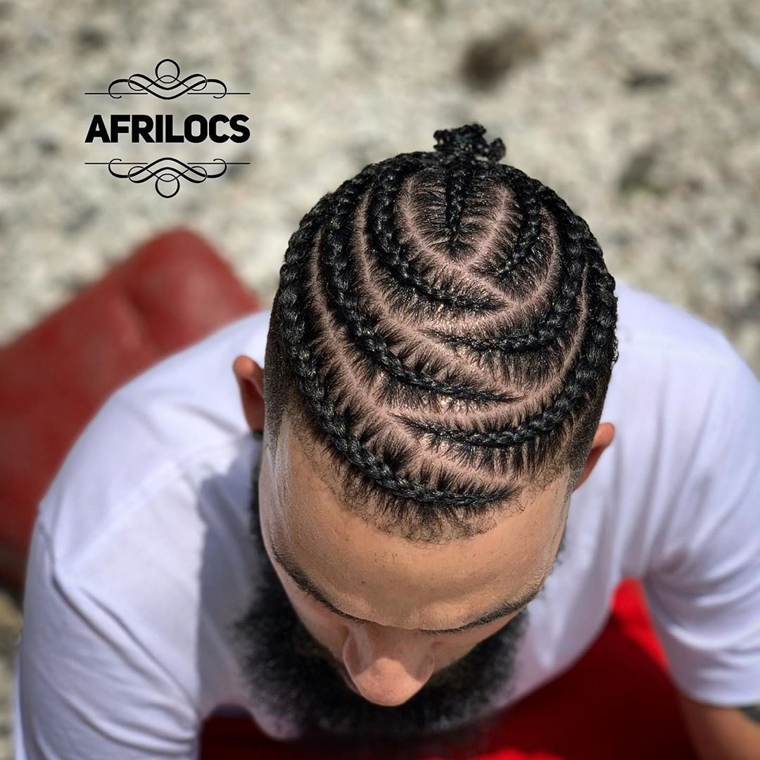 fishbone zigzag cornrow braids for men