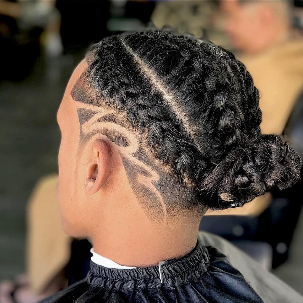 Braided man bun