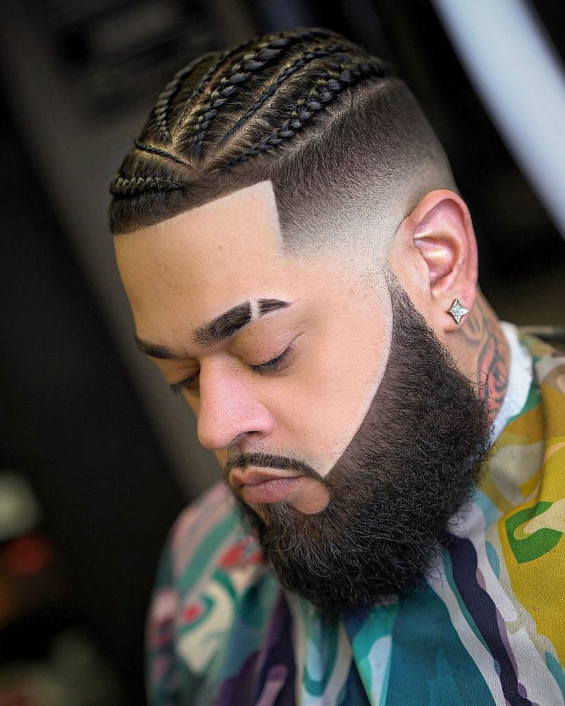 cornrows tranças para homens com fade e line up