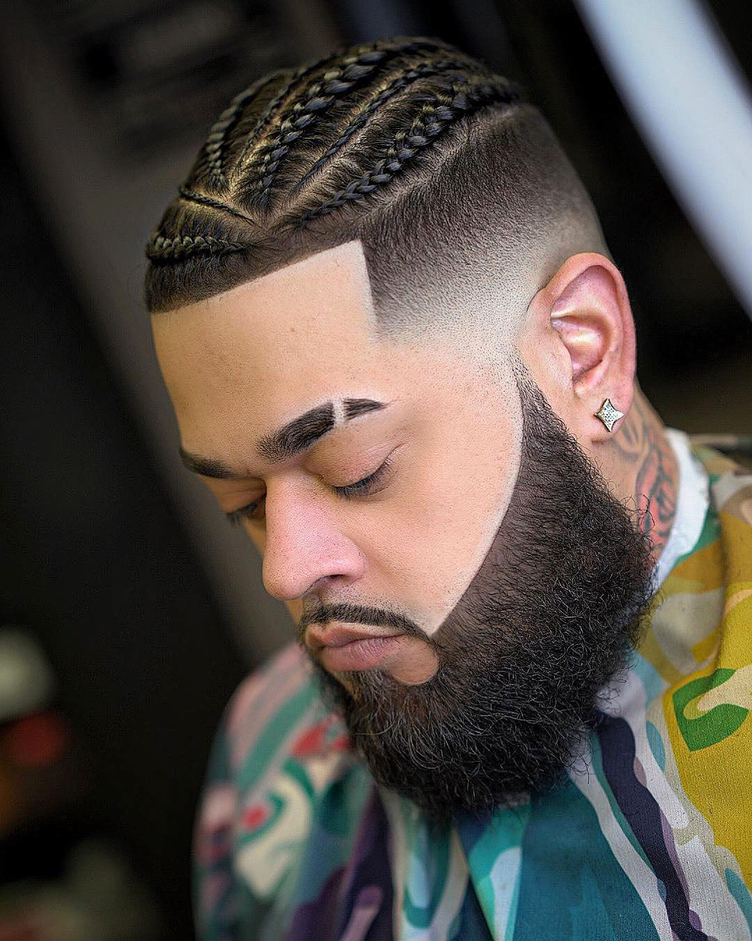 cornrows braids for men with fade and line up