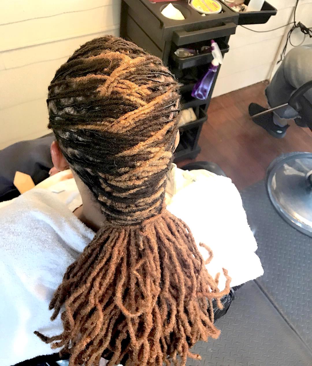 Fishtail braid styles for long dreadlocks men