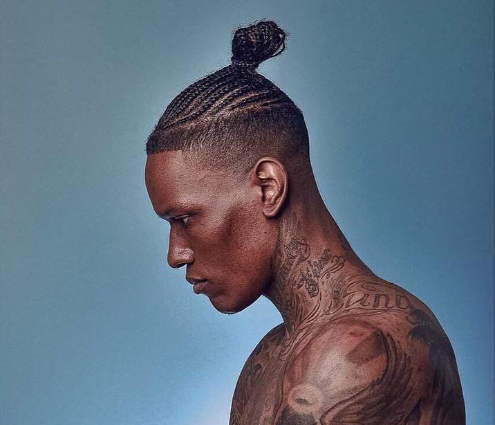 man bun braids with fade