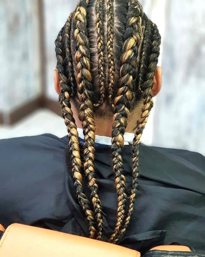 long cornrow braid estilos para homens