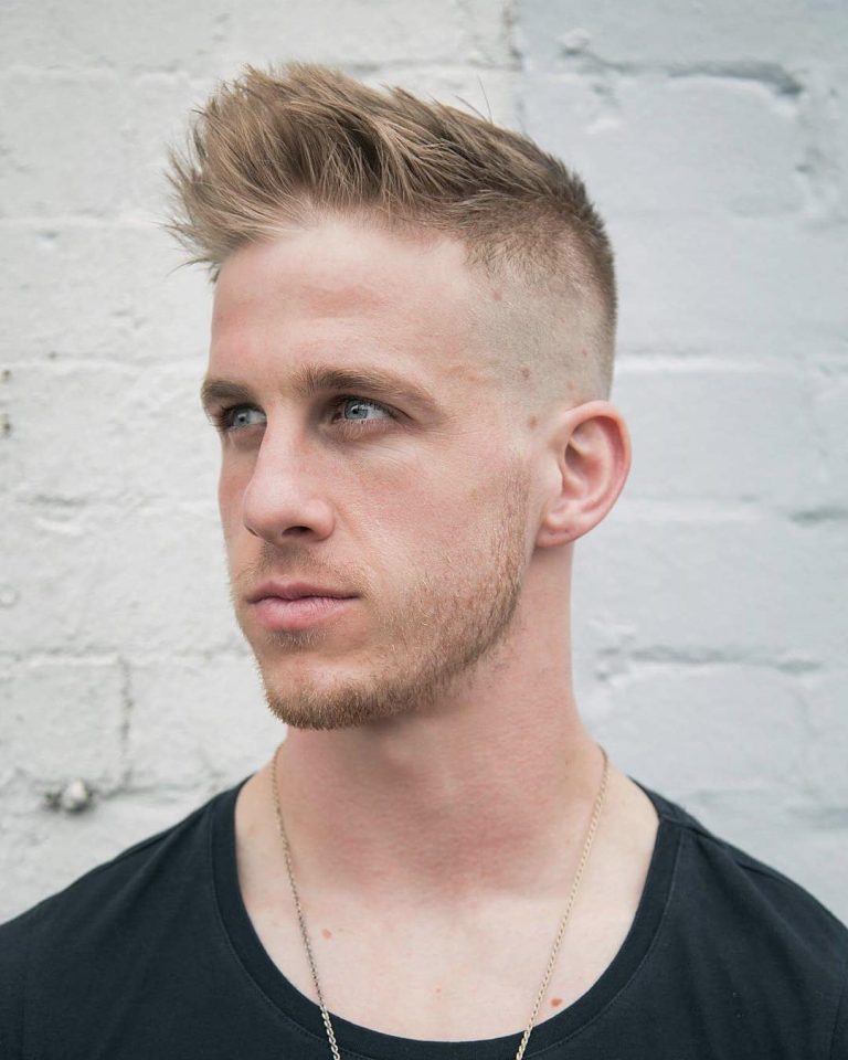 High Temple Fade with Beard Design-45 Crew Cut Haircut Ideas – Clean & Practical Style