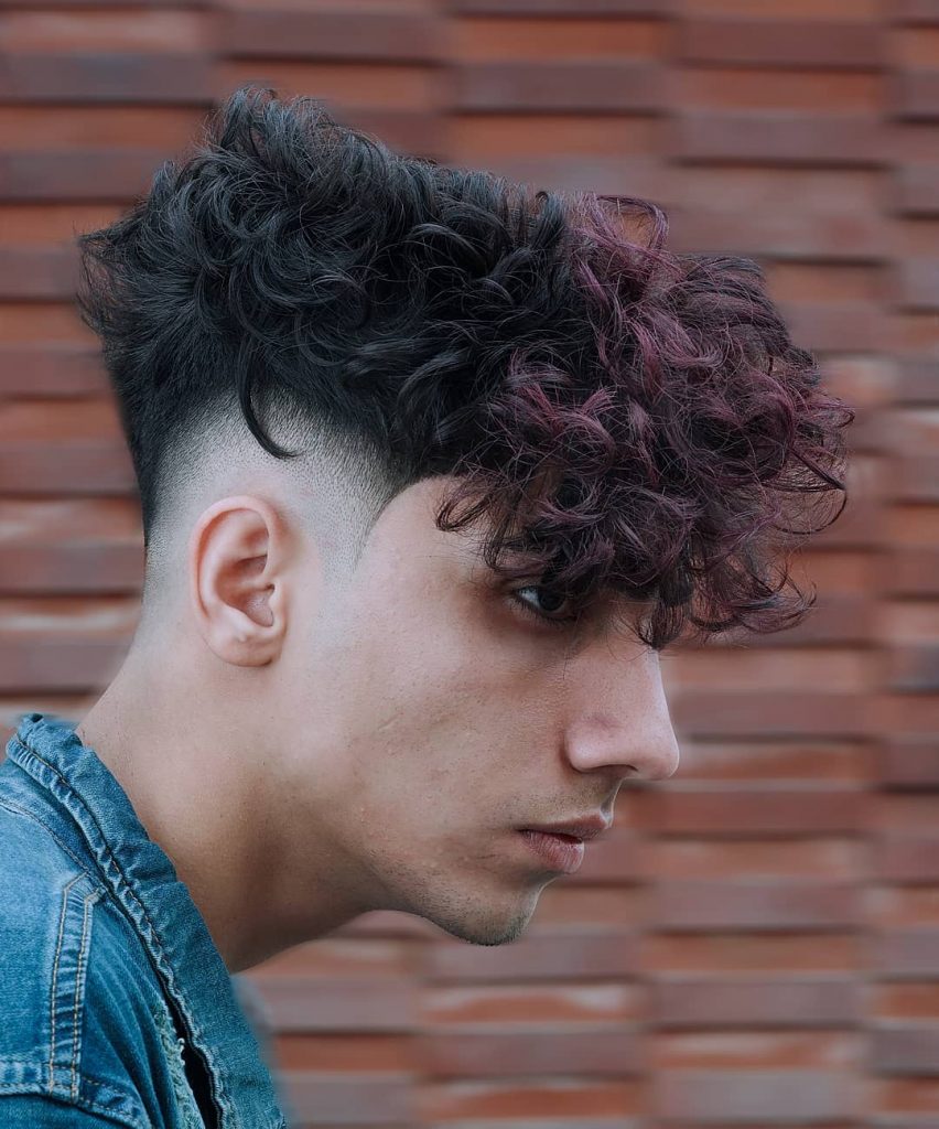 long on top, short sides haircut for curly hair
