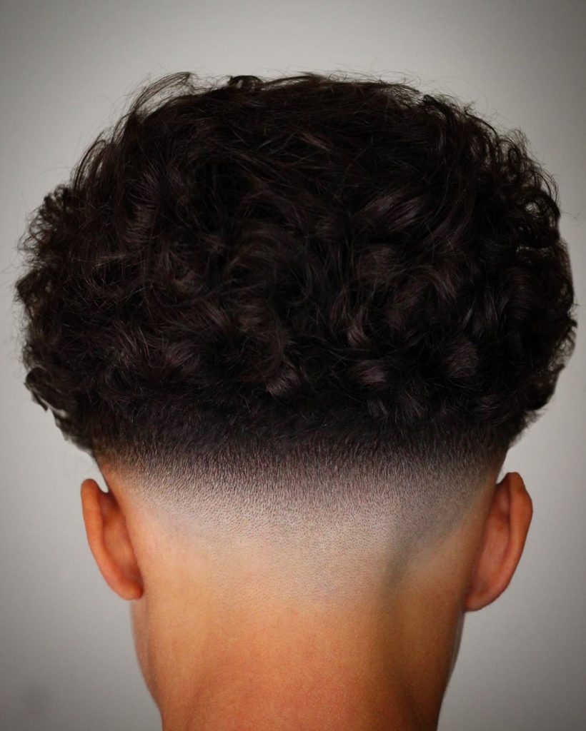 medium curly hair fade