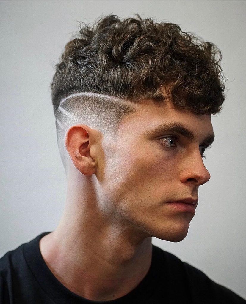 Mens Fade Haircut  For Curly Hair