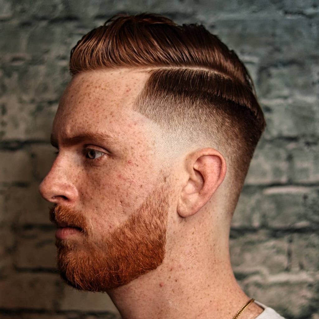 Drop fade with side part