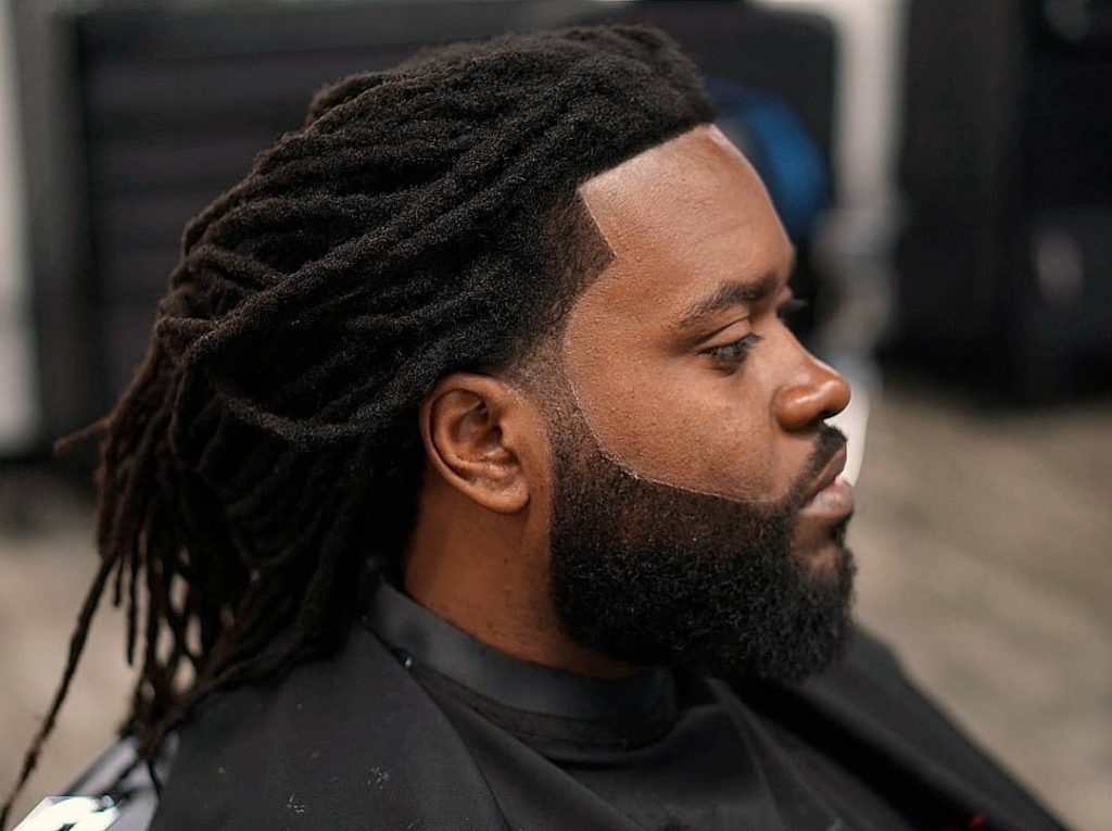 shape up haircut with dreads