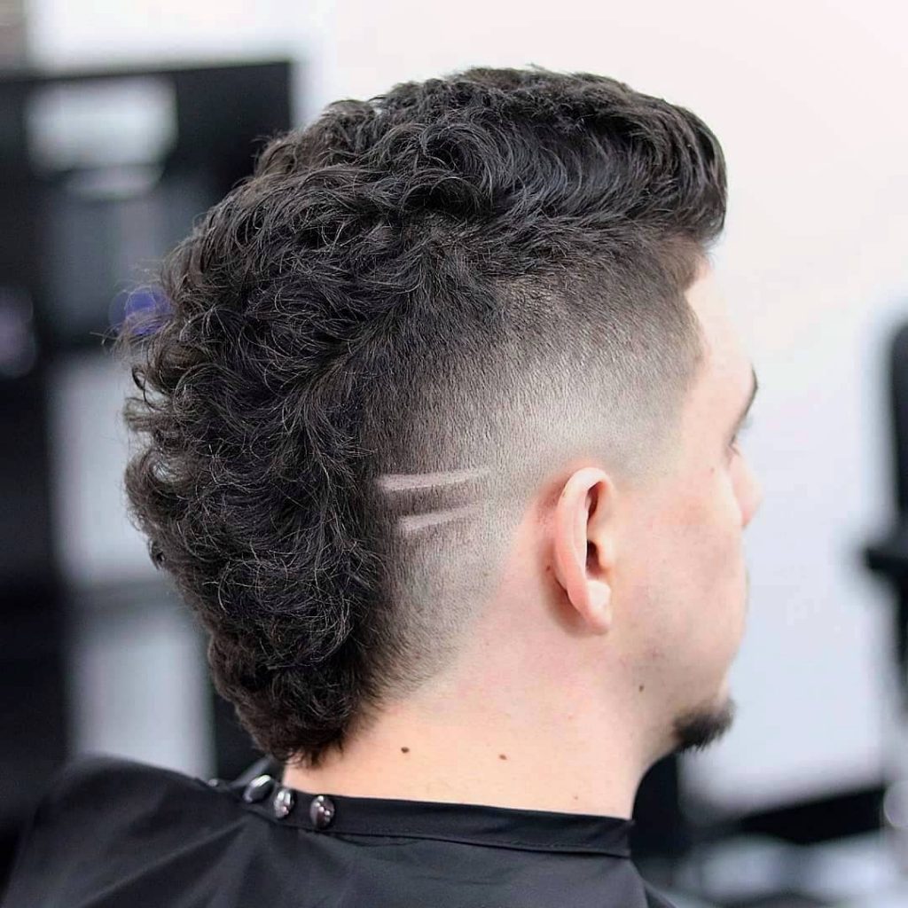 curly hair mohawk fade haircut