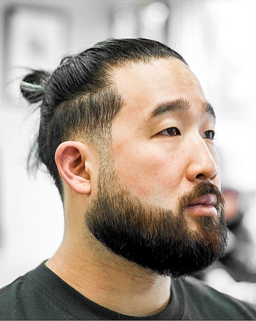 Asian man bun