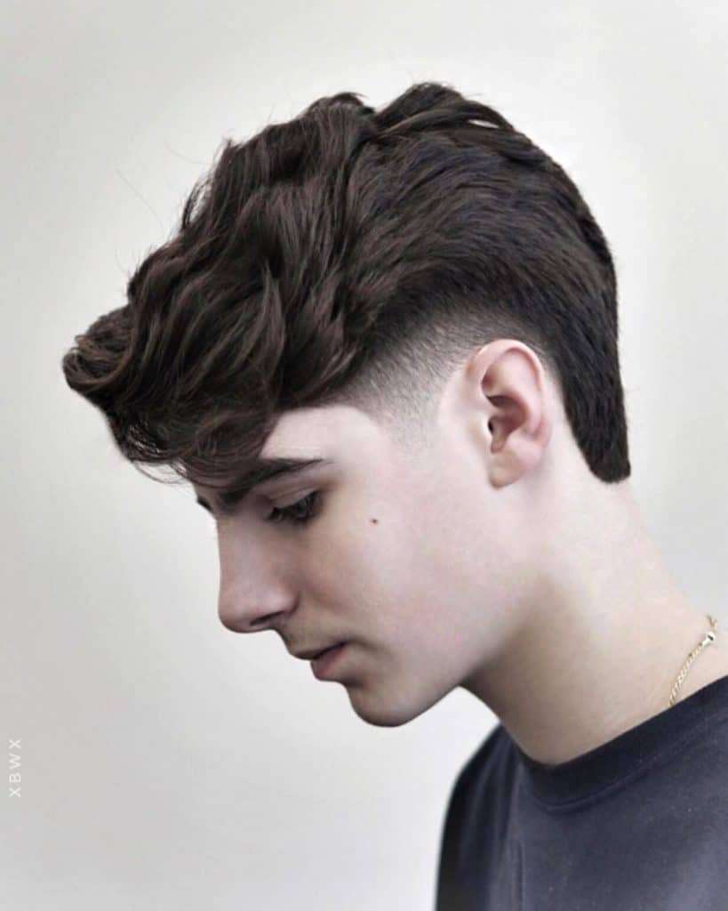 Hairstyles for men with thick hair medium length temple fade