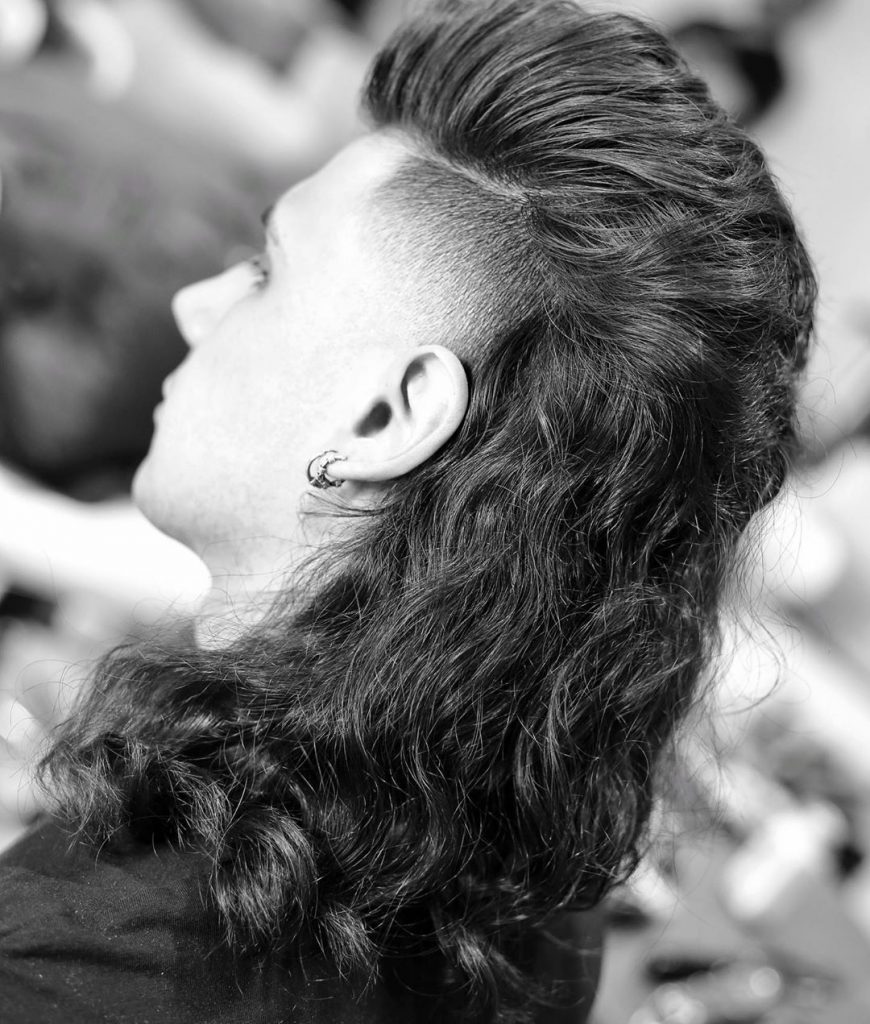 Men's long hair on top short sides