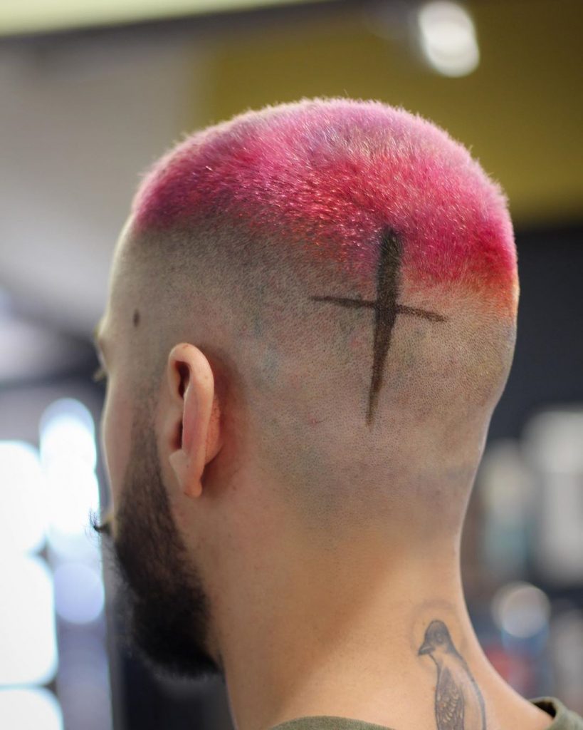 Hot pink hair for men