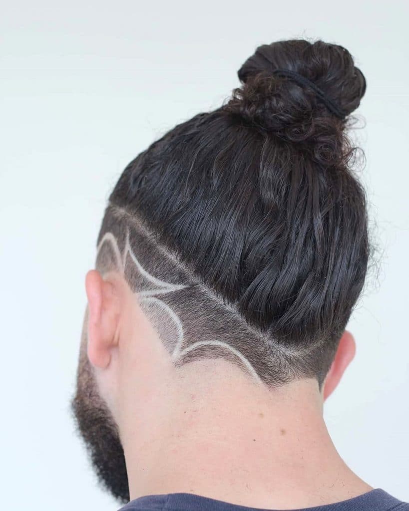Undercut for men with long curly hair