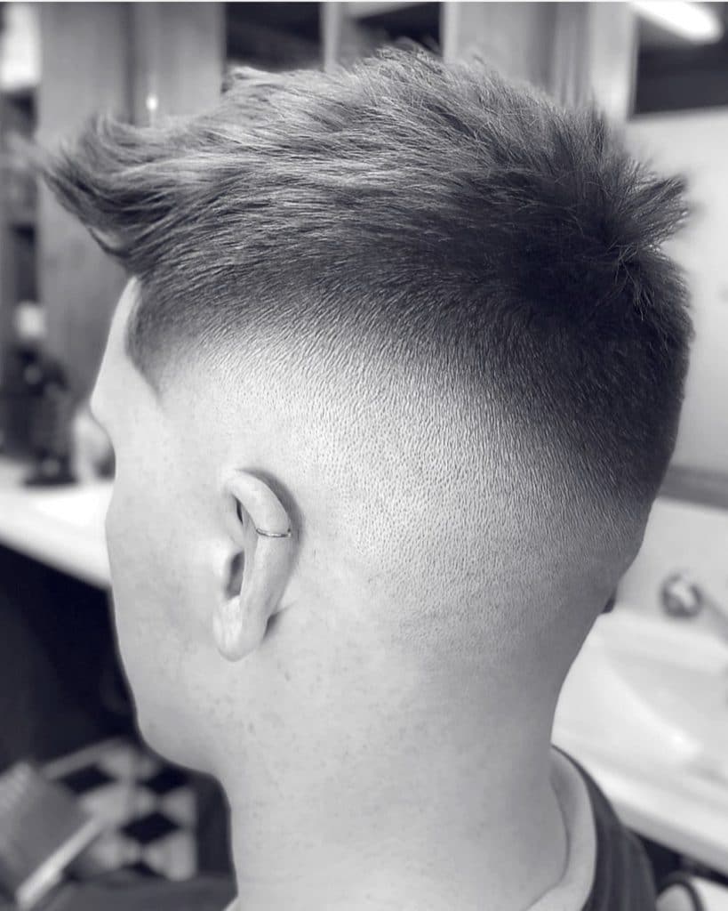 High bald fade crop haircut