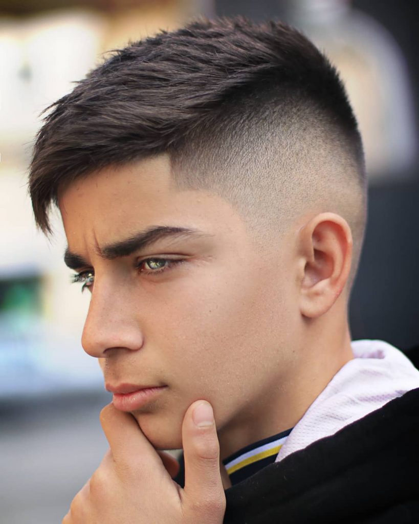 Semi bald fade haircut