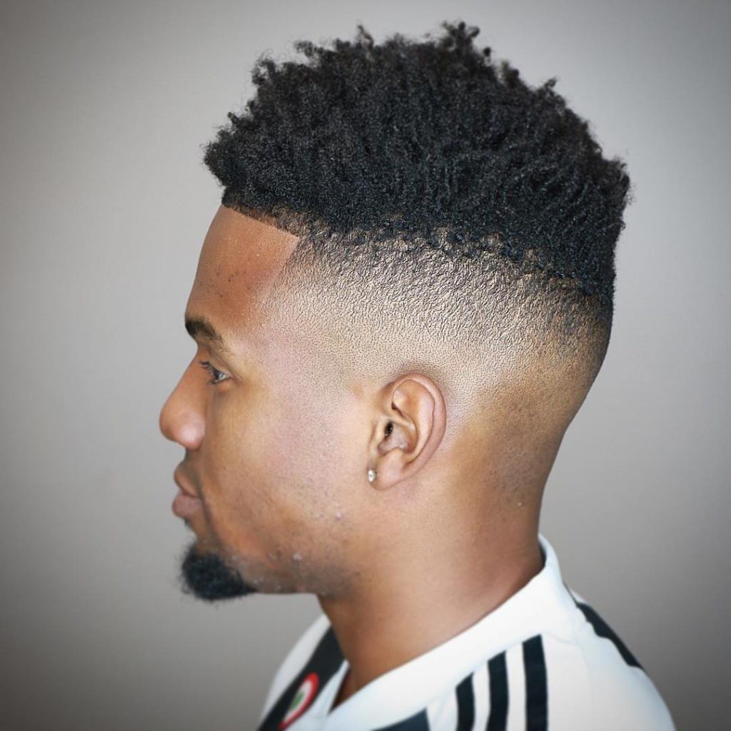 Black short faded hairstyles - twists with high skin fade