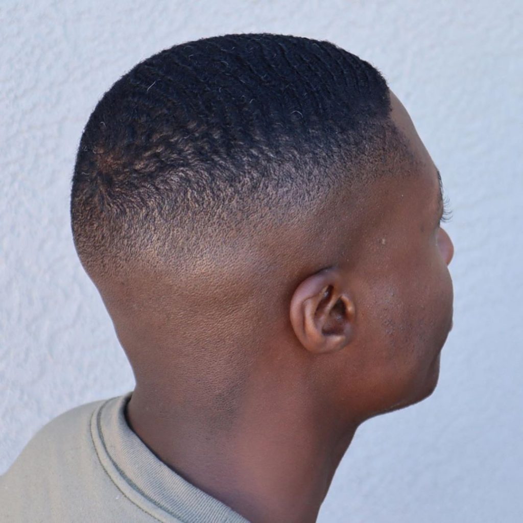 High fade haircut for black male