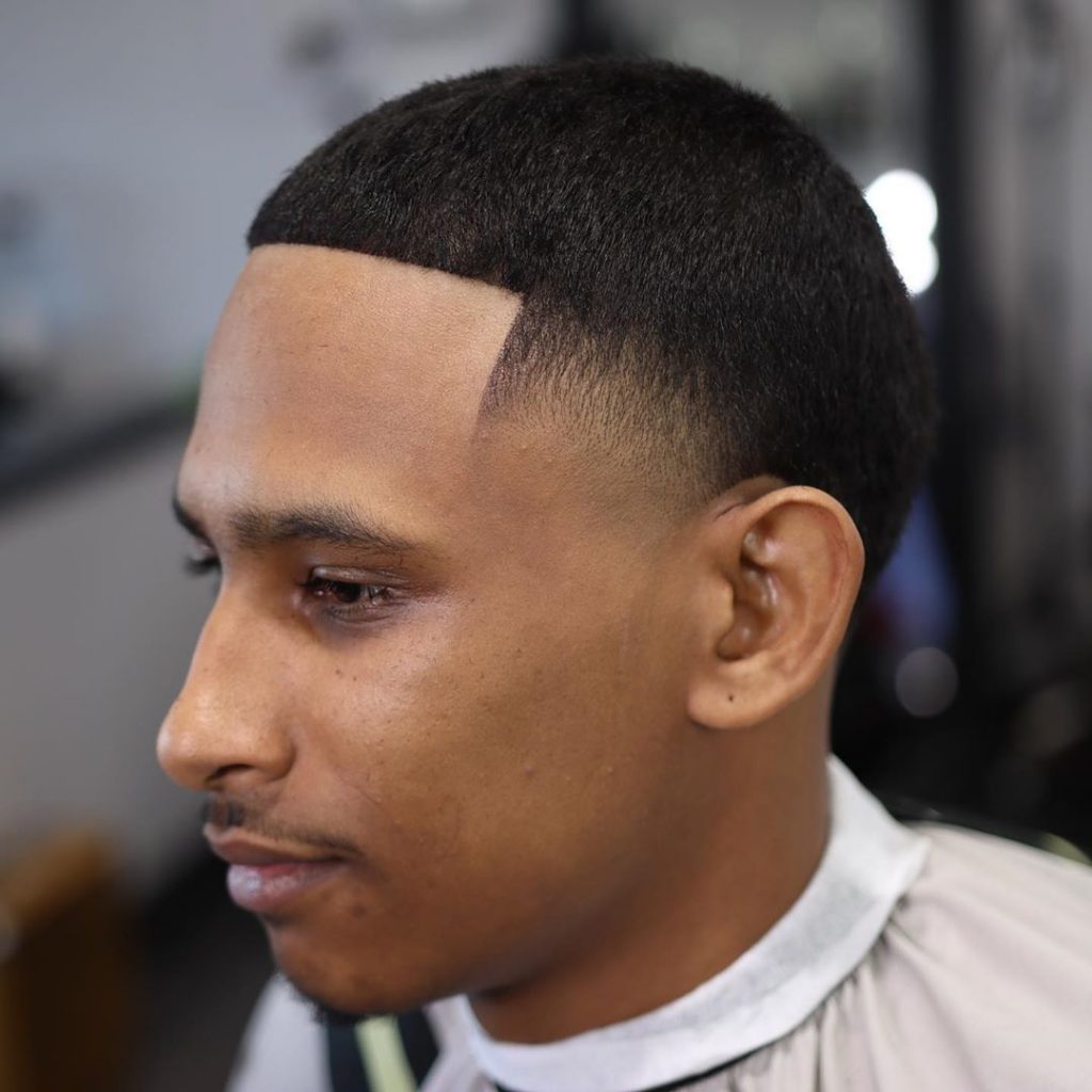 High temple fade haircut