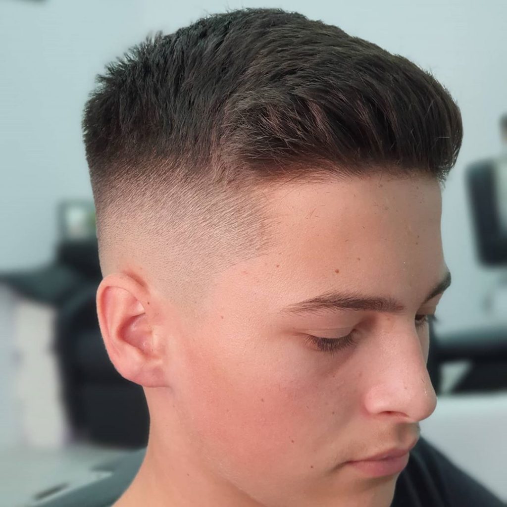 Short haircut with high fade