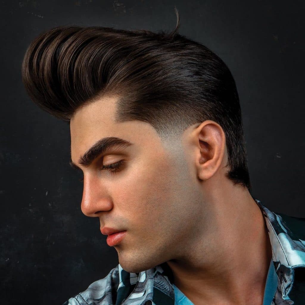 Pompadour con temp fade chico blanco