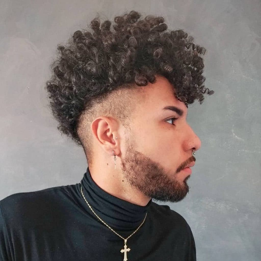 Curly mohawk fade