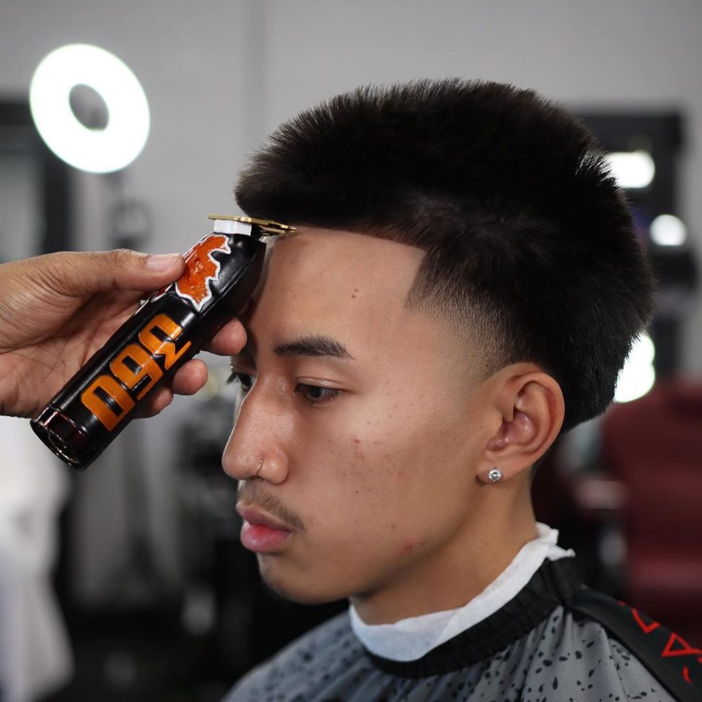 High temp fade haircut with sharp line up