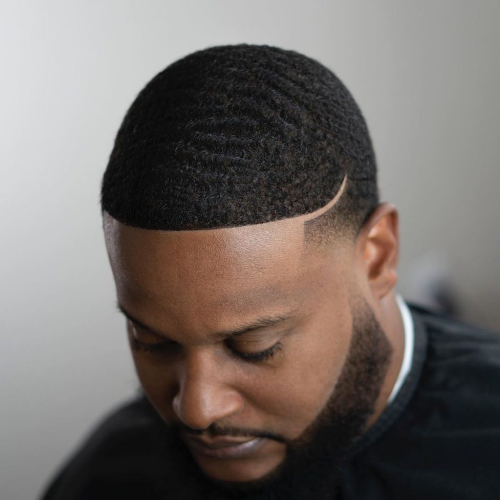 Temp fade haircut Black man