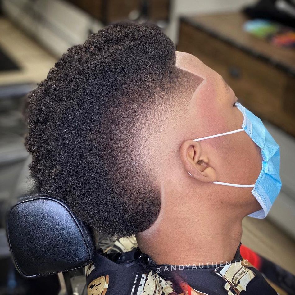 Burst fade mohawk for Black men