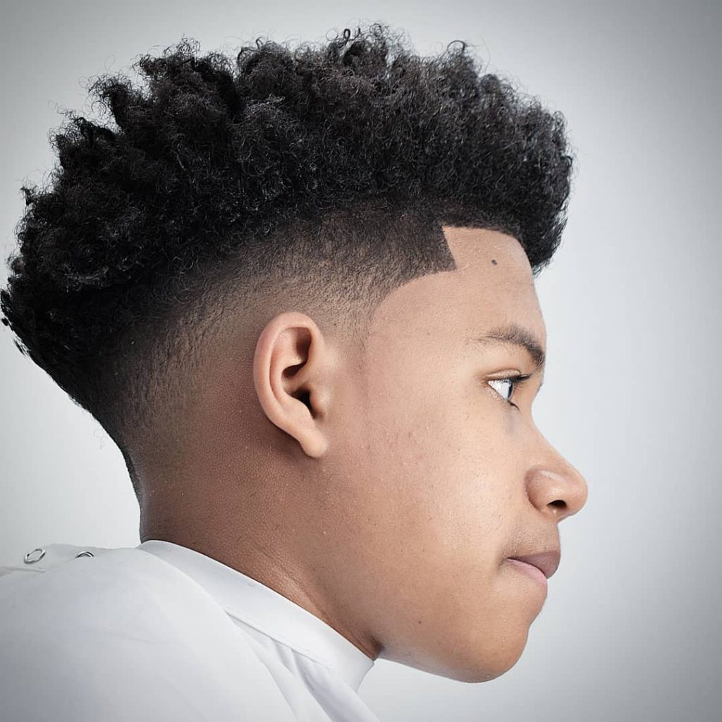 Image of High Top Fade hairstyle for black boys