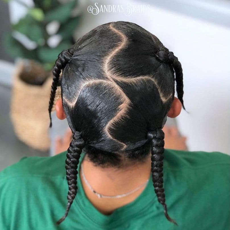 4 trenzas de caja para hombres