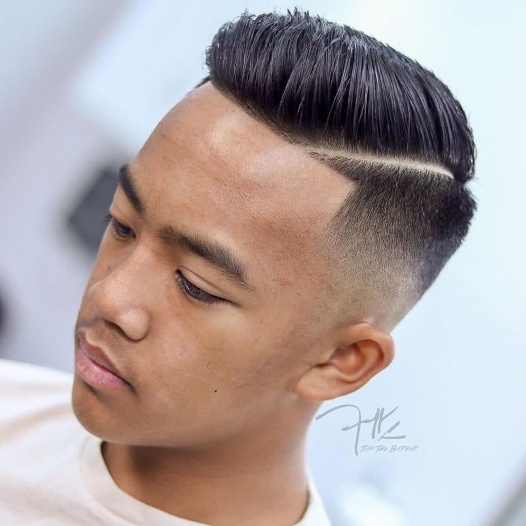 Mid fade comb over haircut