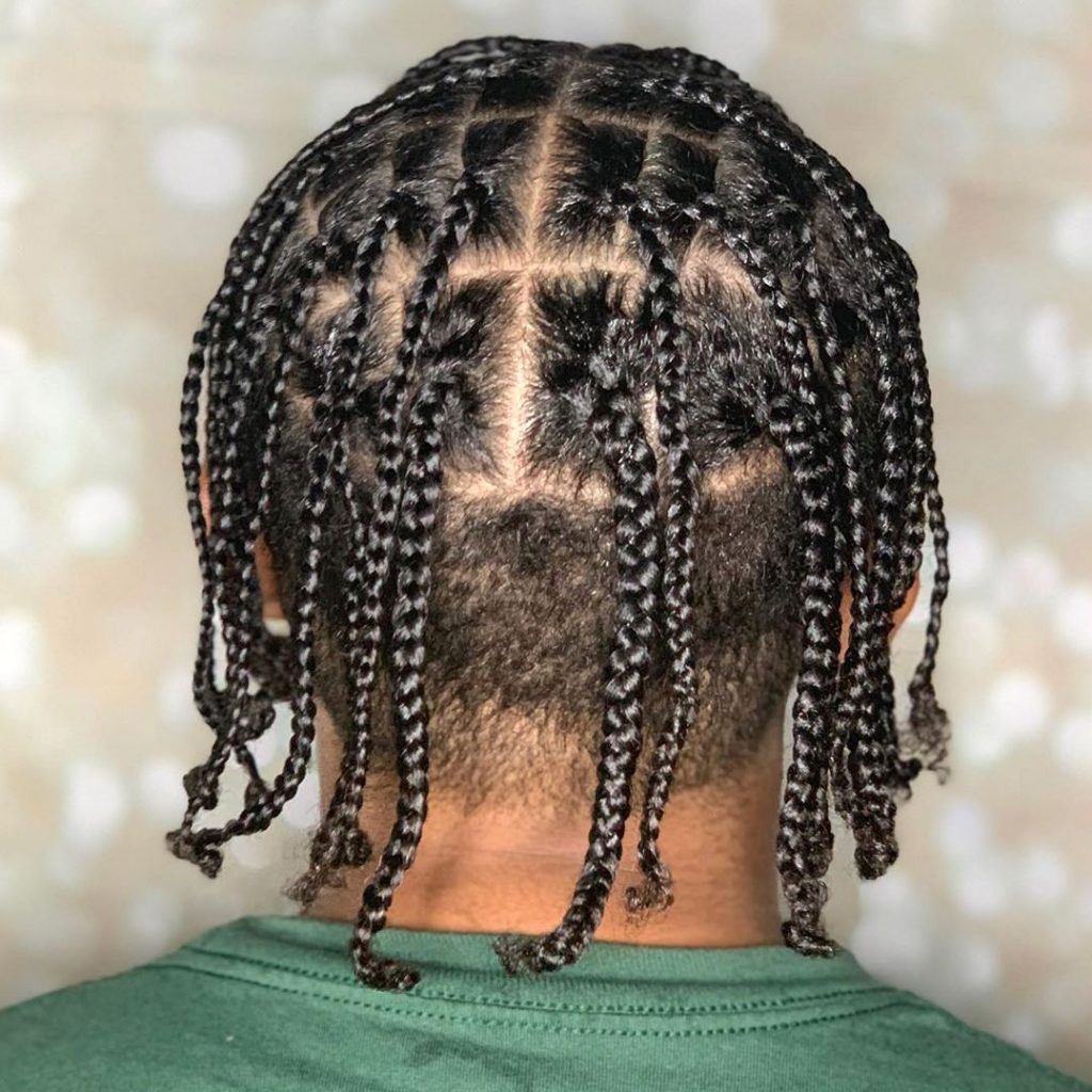 Natural box braids for men