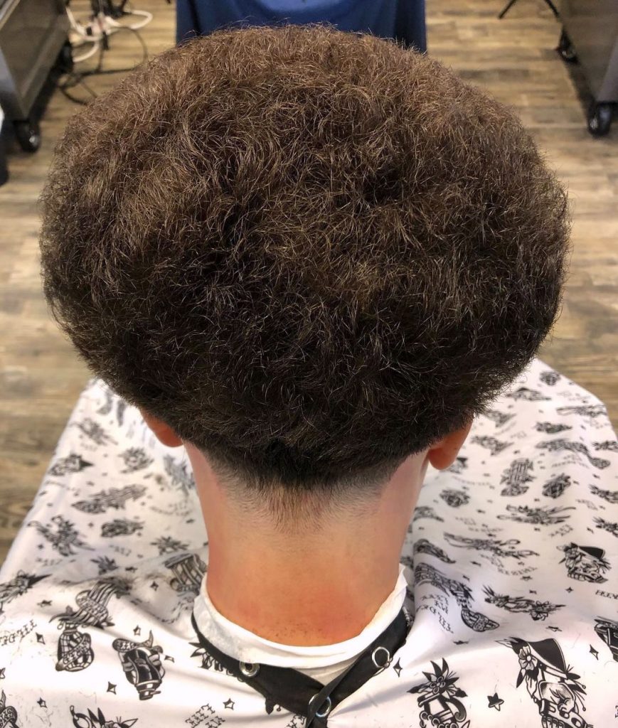 Curly afro taper fade