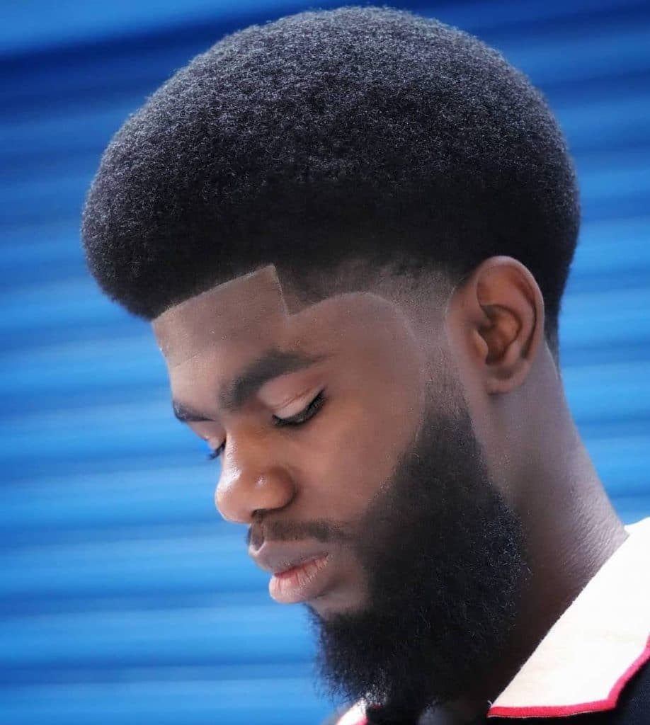 Small afro taper haircut for Black men