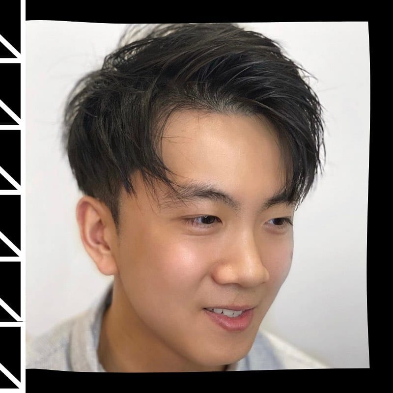 Curtain bangs for Asian men