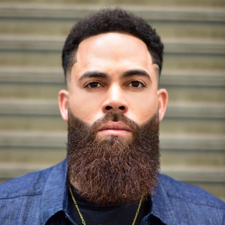 Men's fade haircut with beard