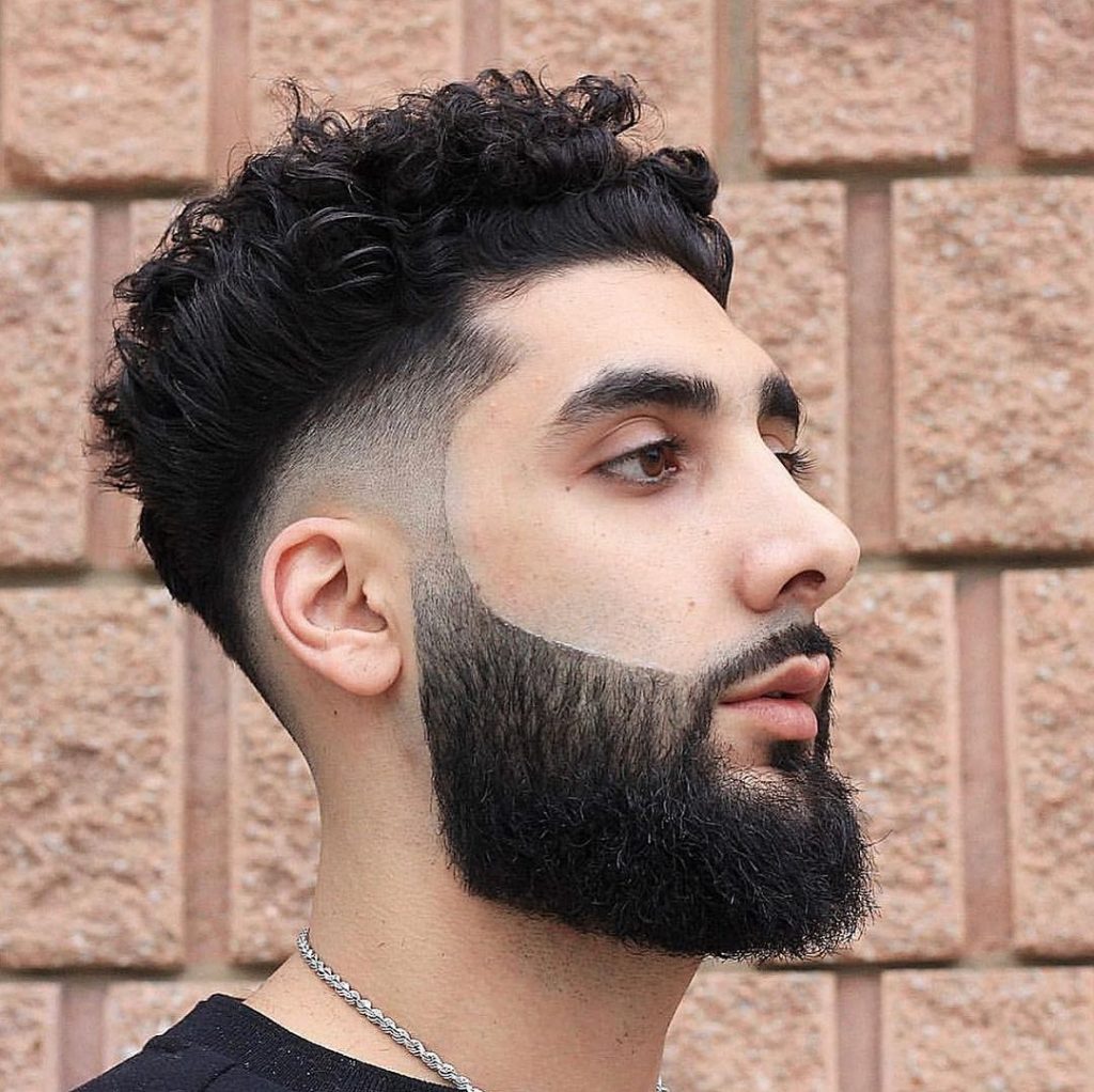 Curly low fade haircut