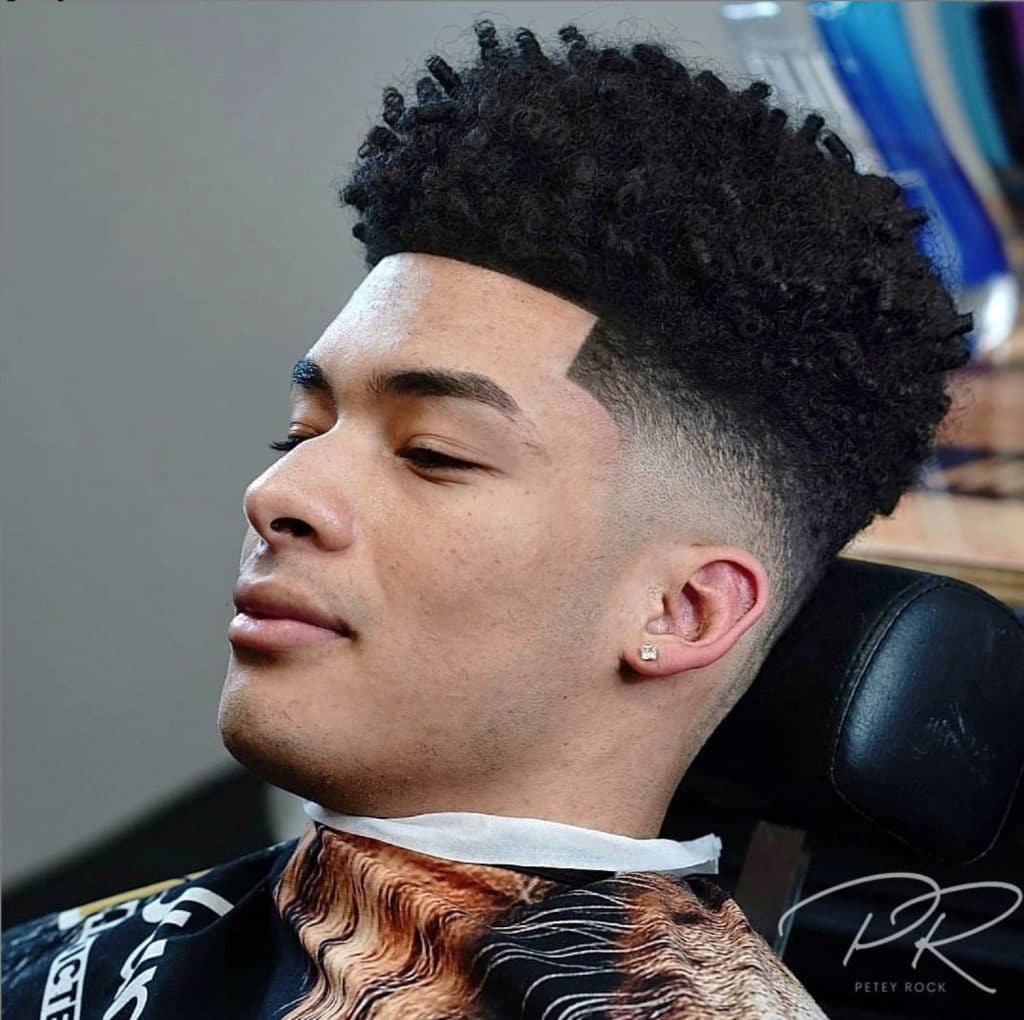 Retro Afro Box Cut High Top And Fade Men's Hairstyle-gemektower.com.vn